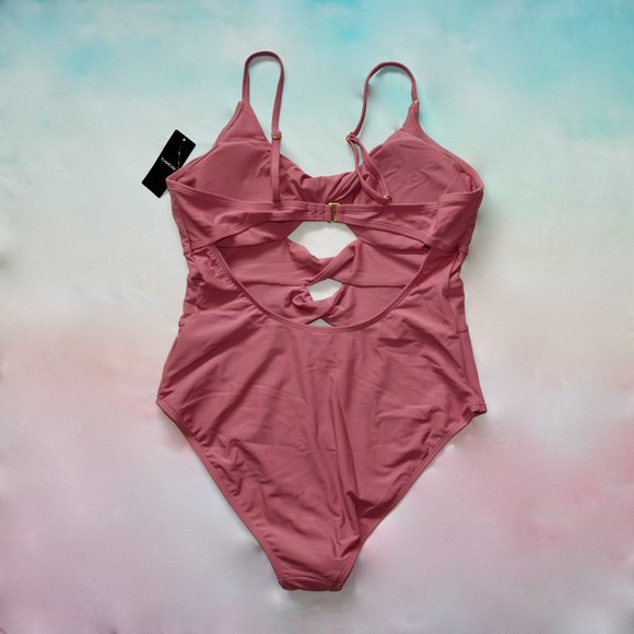 NWT BEBE One Piece Blush Pink Swimsuit - Picture 2 of 2